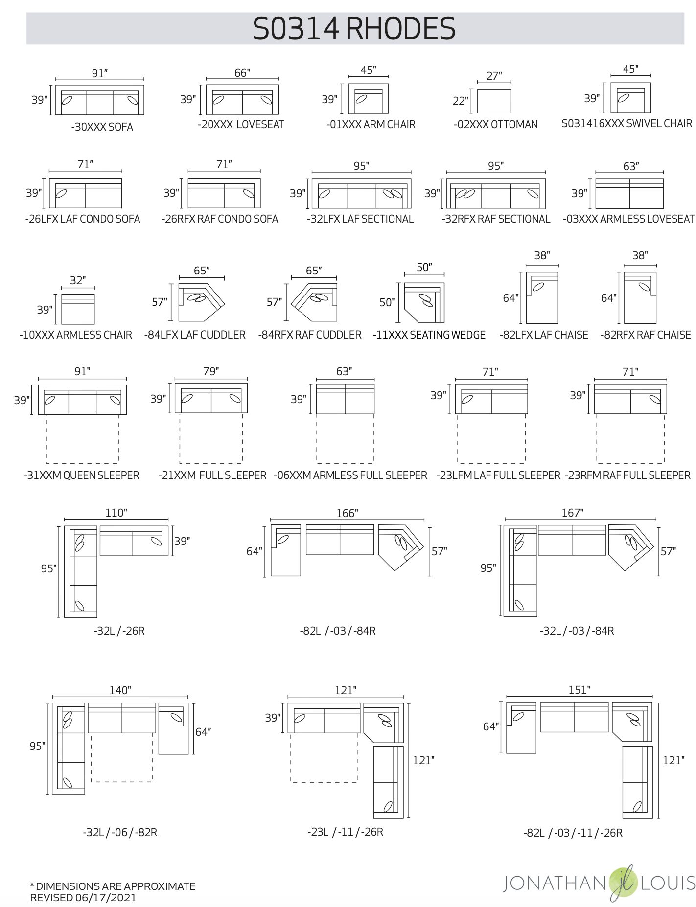 Rhodes Sectional by Jonathan Louis - SofaBed etc.